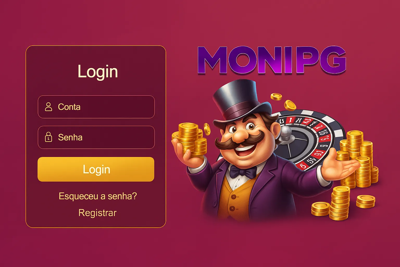 Criar uma nova Conta no plataforma MONIPG